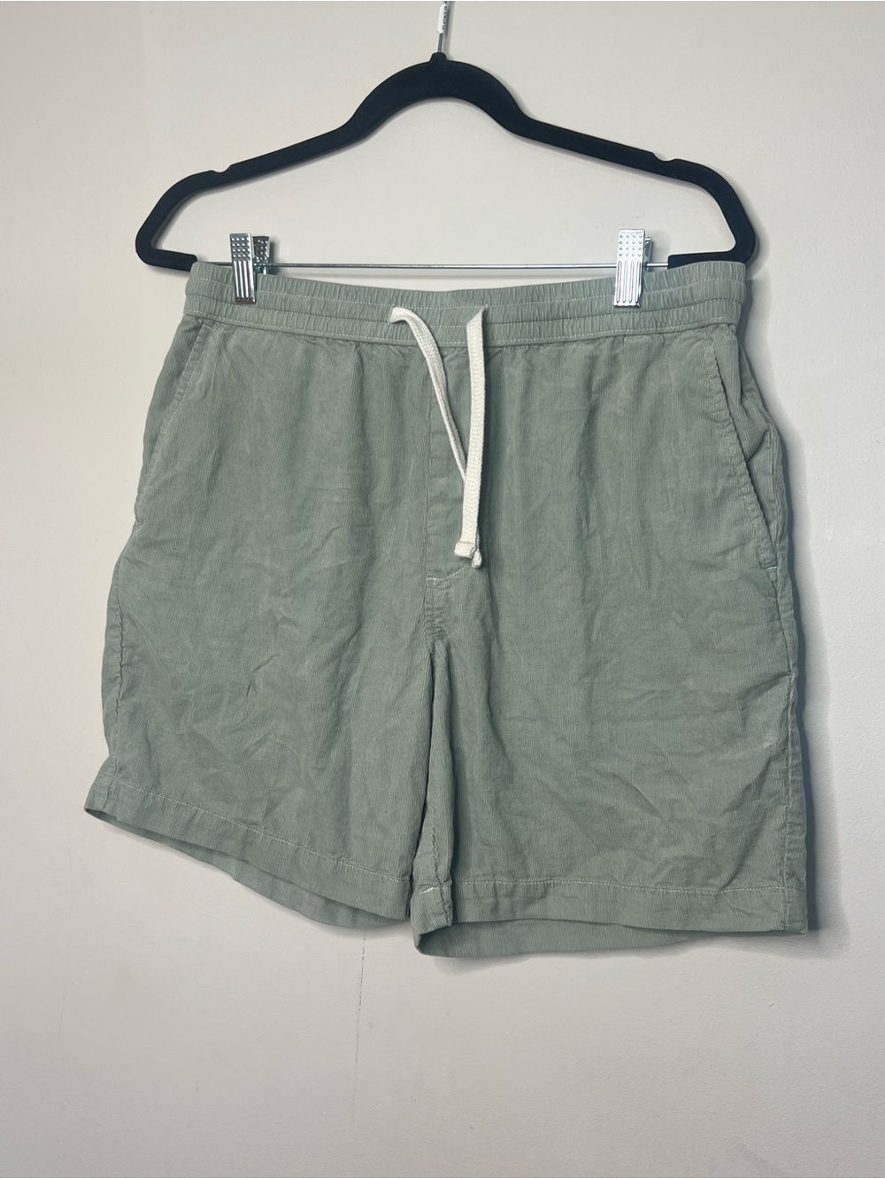 Goodfellow & Co Sage Green Drawstring Linen-Blend Athletic Shorts